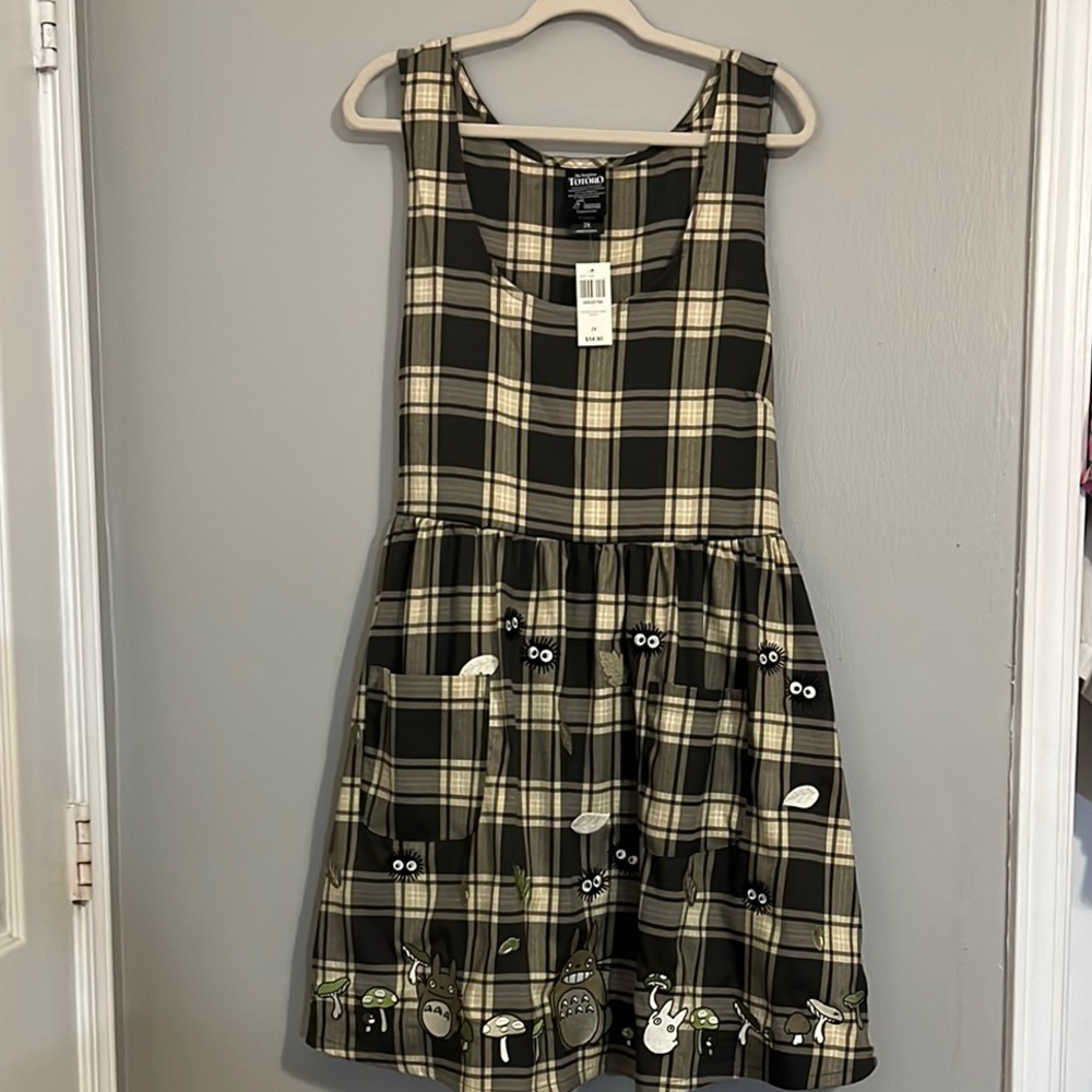 My Neighbor Totoro licensed Plaid Sleeveless Dress